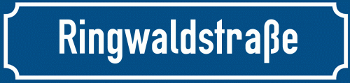 Straßenschild Ringwaldstraße