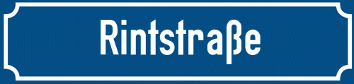 Straßenschild Rintstraße zum kostenlosen Download