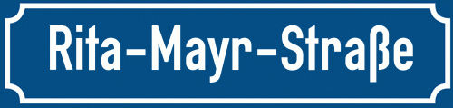 Straßenschild Rita-Mayr-Straße zum kostenlosen Download