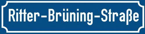 Straßenschild Ritter-Brüning-Straße
