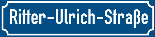 Straßenschild Ritter-Ulrich-Straße