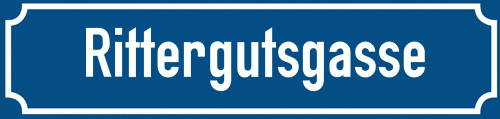 Straßenschild Rittergutsgasse