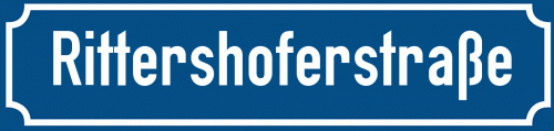 Straßenschild Rittershoferstraße