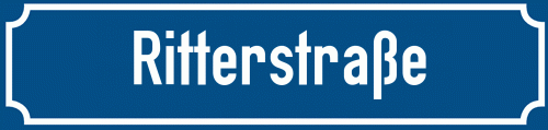 Straßenschild Ritterstraße zum kostenlosen Download