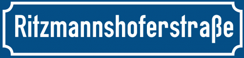 Straßenschild Ritzmannshoferstraße