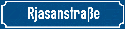 Straßenschild Rjasanstraße