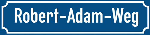 Straßenschild Robert-Adam-Weg zum kostenlosen Download