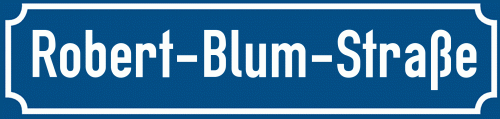 Straßenschild Robert-Blum-Straße zum kostenlosen Download