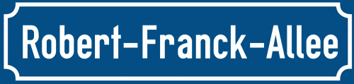 Straßenschild Robert-Franck-Allee