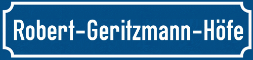 Straßenschild Robert-Geritzmann-Höfe