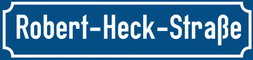 Straßenschild Robert-Heck-Straße