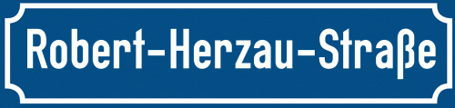Straßenschild Robert-Herzau-Straße