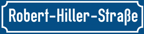 Straßenschild Robert-Hiller-Straße zum kostenlosen Download
