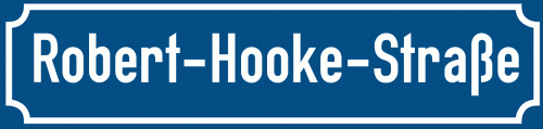Straßenschild Robert-Hooke-Straße