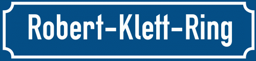 Straßenschild Robert-Klett-Ring