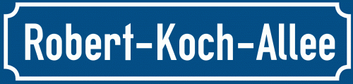 Straßenschild Robert-Koch-Allee zum kostenlosen Download