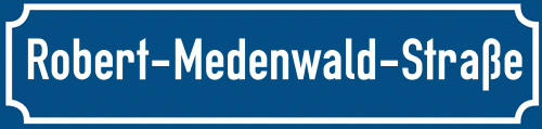 Straßenschild Robert-Medenwald-Straße zum kostenlosen Download