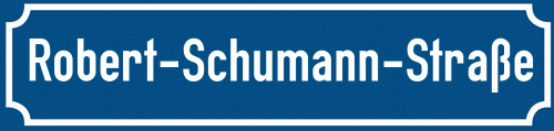 Straßenschild Robert-Schumann-Straße zum kostenlosen Download
