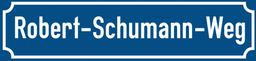 Straßenschild Robert-Schumann-Weg zum kostenlosen Download