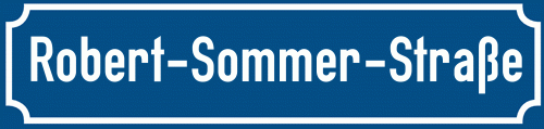 Straßenschild Robert-Sommer-Straße