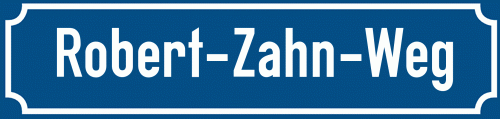 Straßenschild Robert-Zahn-Weg