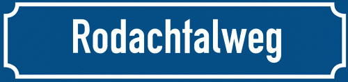 Straßenschild Rodachtalweg zum kostenlosen Download
