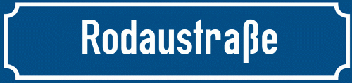Straßenschild Rodaustraße
