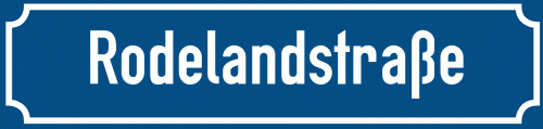 Straßenschild Rodelandstraße zum kostenlosen Download