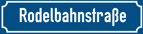 Straßenschild Rodelbahnstraße zum kostenlosen Download