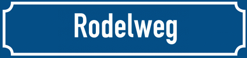 Straßenschild Rodelweg zum kostenlosen Download