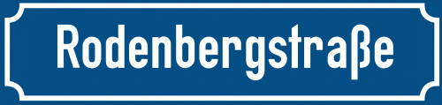 Straßenschild Rodenbergstraße zum kostenlosen Download