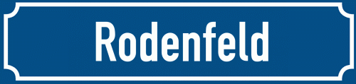 Straßenschild Rodenfeld