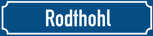 Straßenschild Rodthohl zum kostenlosen Download