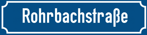 Straßenschild Rohrbachstraße zum kostenlosen Download