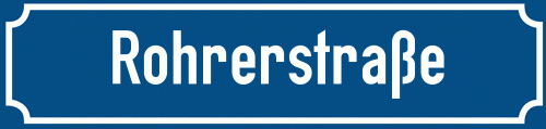 Straßenschild Rohrerstraße