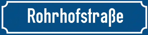 Straßenschild Rohrhofstraße
