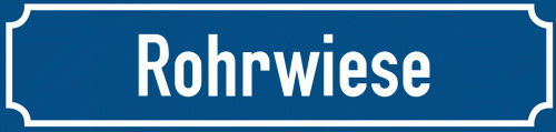 Straßenschild Rohrwiese