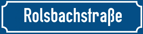 Straßenschild Rolsbachstraße zum kostenlosen Download