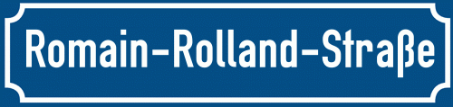 Straßenschild Romain-Rolland-Straße zum kostenlosen Download