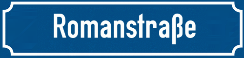Straßenschild Romanstraße zum kostenlosen Download