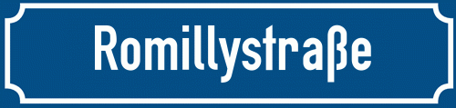 Straßenschild Romillystraße zum kostenlosen Download