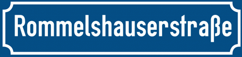 Straßenschild Rommelshauserstraße