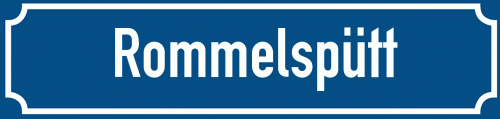 Straßenschild Rommelspütt