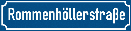 Straßenschild Rommenhöllerstraße zum kostenlosen Download