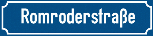 Straßenschild Romroderstraße