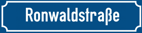 Straßenschild Ronwaldstraße