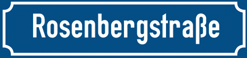 Straßenschild Rosenbergstraße zum kostenlosen Download