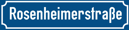 Straßenschild Rosenheimerstraße zum kostenlosen Download