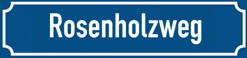 Straßenschild Rosenholzweg