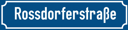 Straßenschild Rossdorferstraße zum kostenlosen Download
